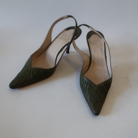 Christian Louboutin Shoes - CHRISTIAN LOUBOUTIN LEATHER SLINGBACK HEELS 9 *